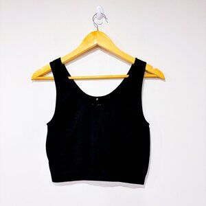 LOVE LIFE Black ribbed cropped tank | Minimalist sleeveless stretch top | M/L *